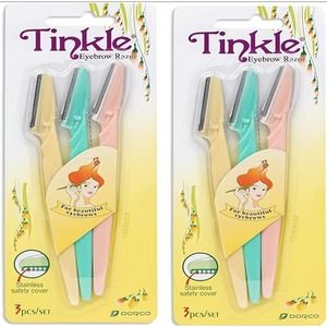 Dorco Tinkle Eyebrow Razor Trimmer Shaver & Shaper - 6 pcs (2 pack)